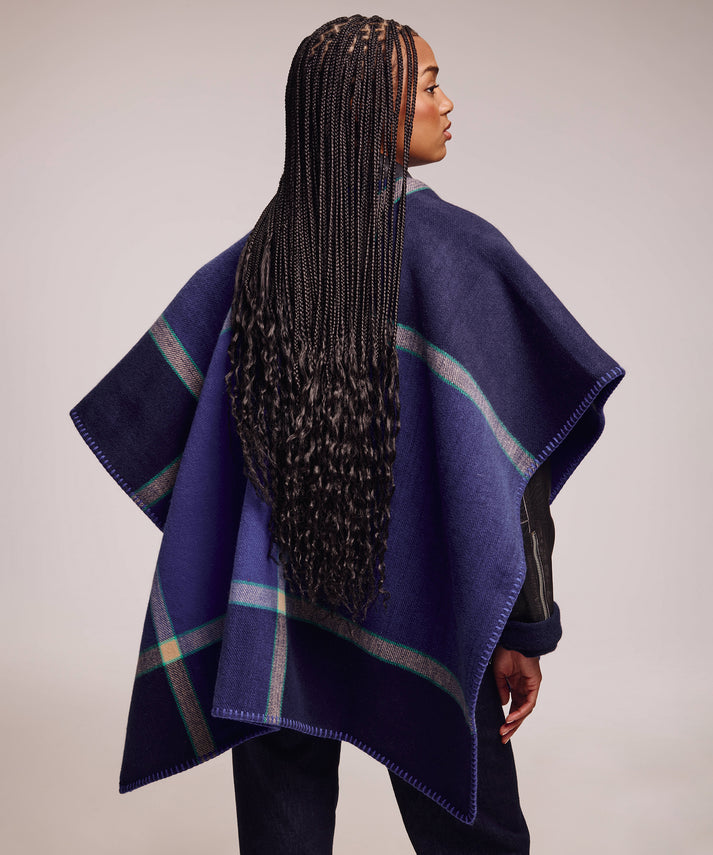 EXPLODED PLAID RUANA