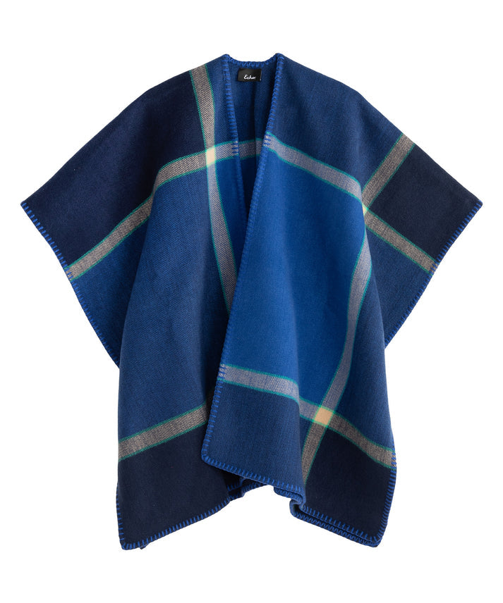 EXPLODED PLAID RUANA