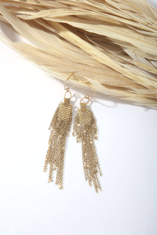 PHOENIX EARRING FRINGE GOLD