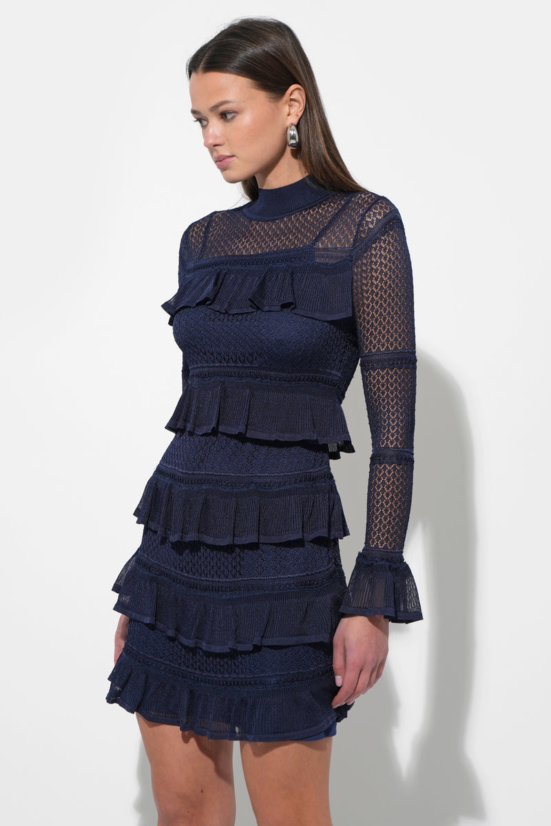 SERA RUFFLED TIERED MINI DRESS