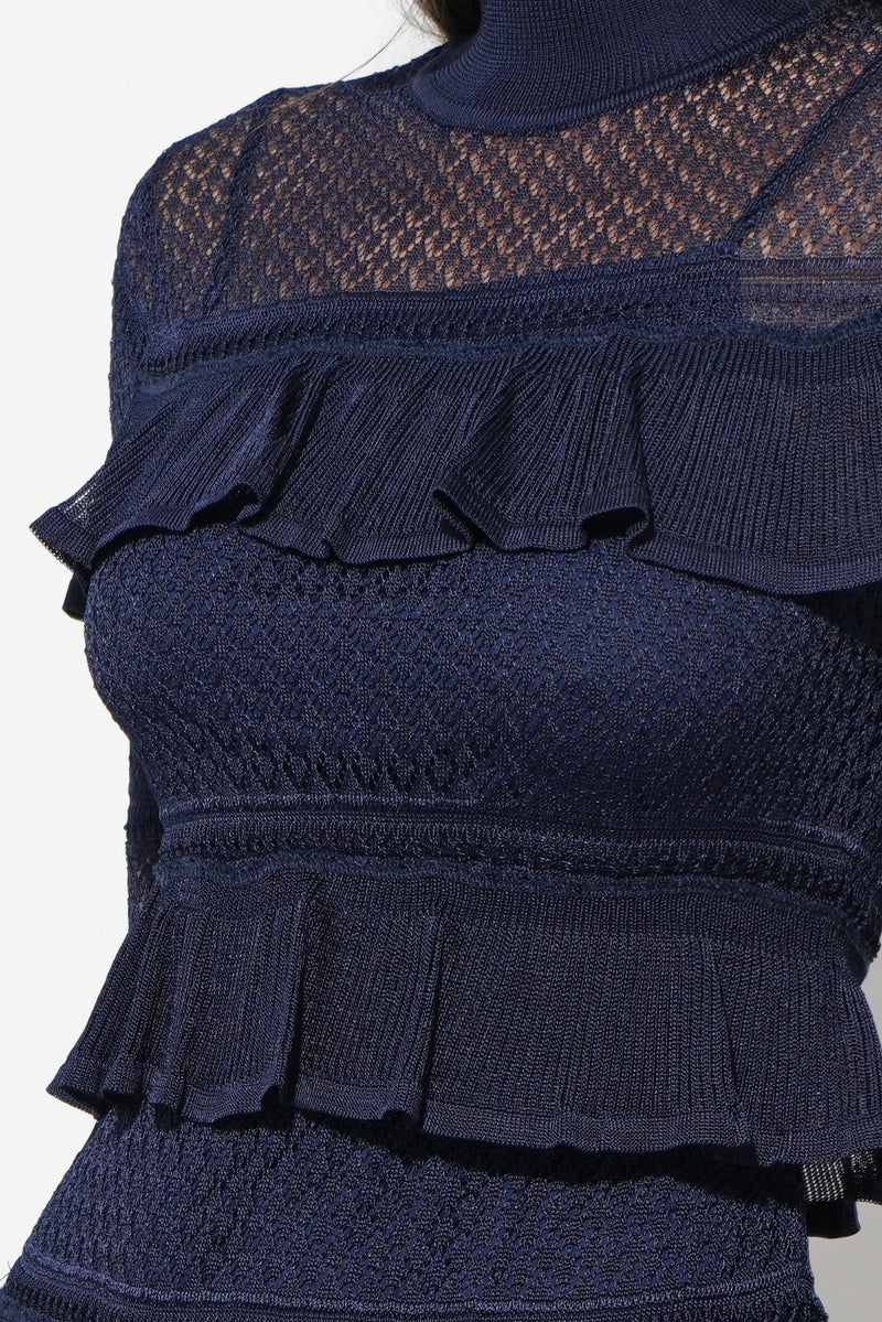 SERA RUFFLED TIERED MINI DRESS