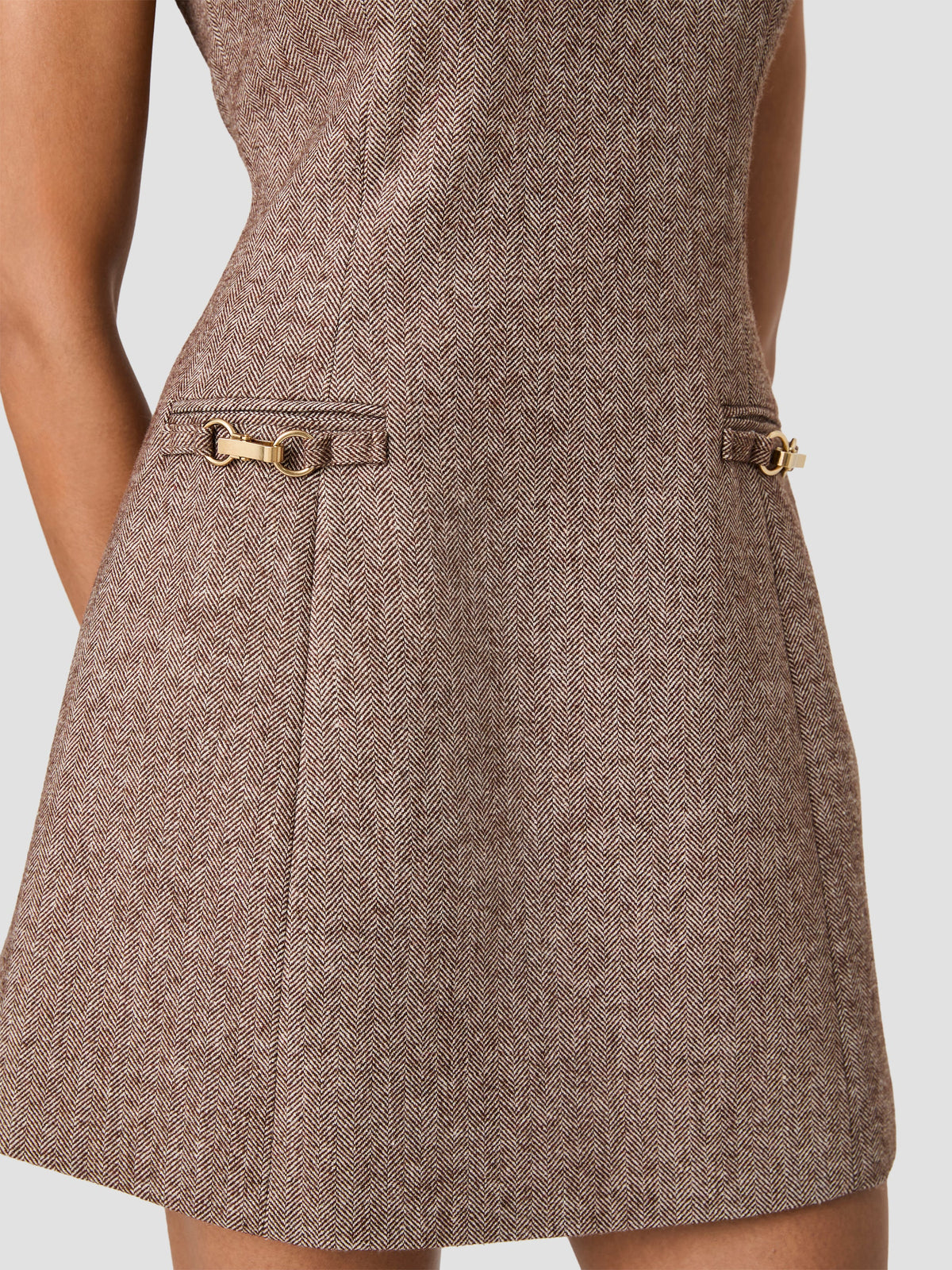 NAYA HERRINGBONE MINI DRESS