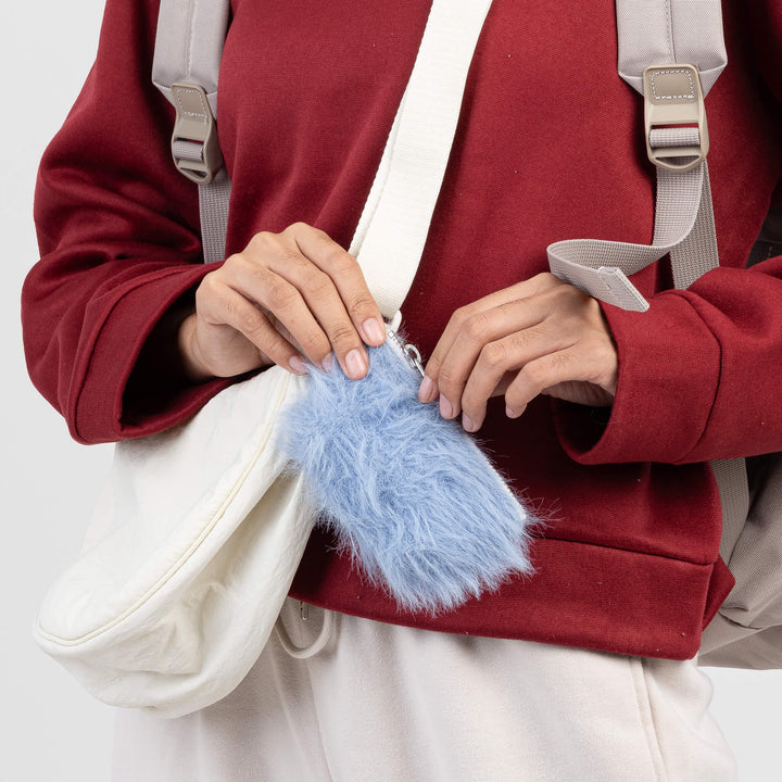 FAUX FUR POUCH BAG CHARM