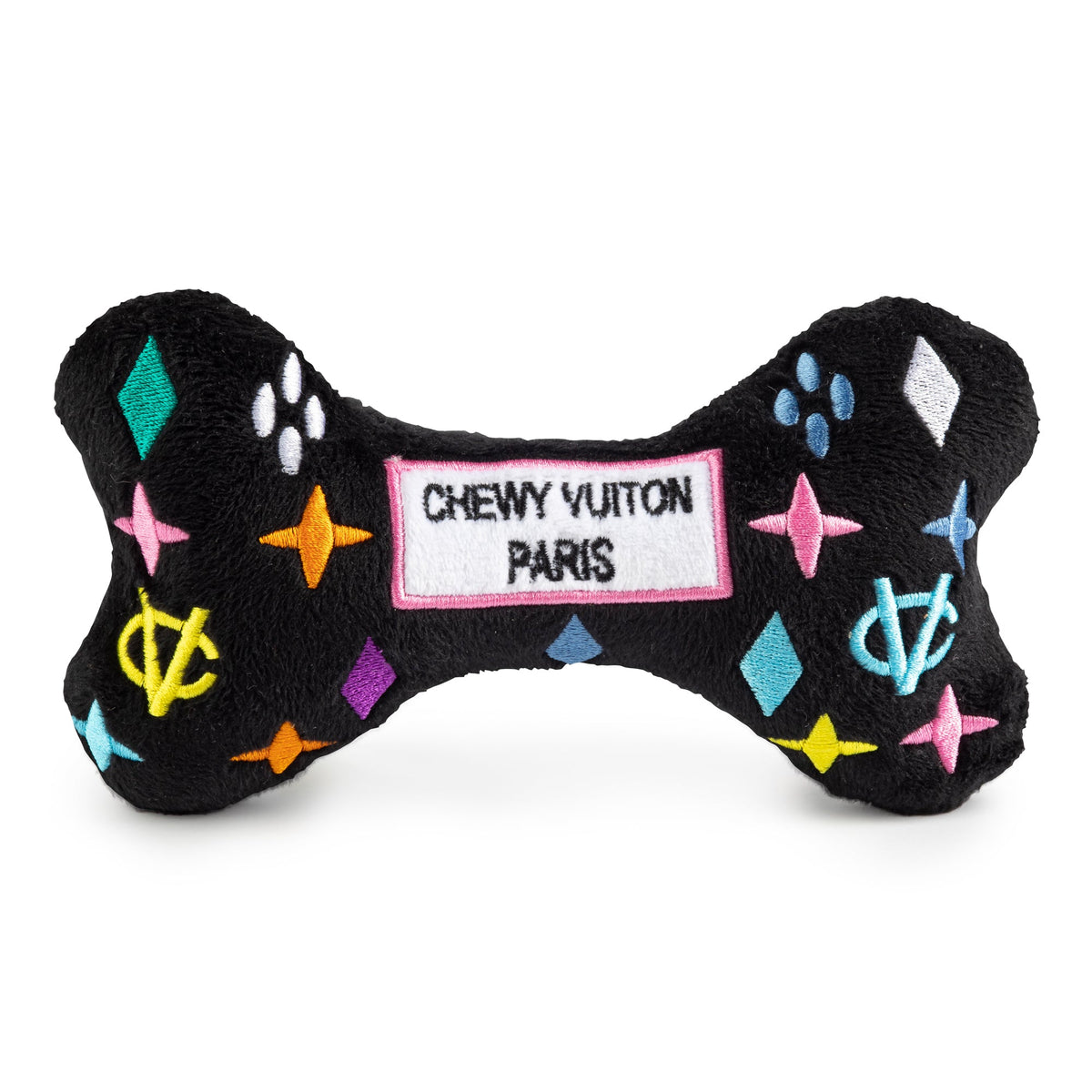 BLACK CHEWY VUITON BONE MINI