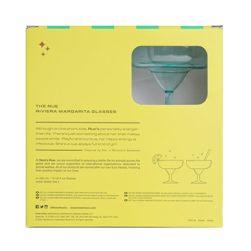 RUE MARGARITA GLASS SET/4