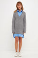 MIXED MEDIA CABLE SWEATER DRESS