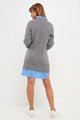 MIXED MEDIA CABLE SWEATER DRESS