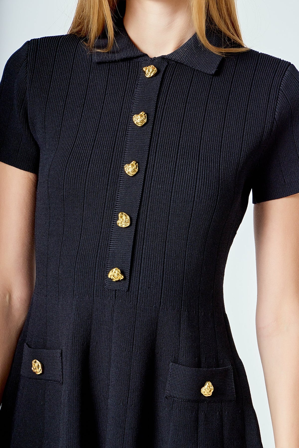 JEWEL BUTTON KNIT DRESS