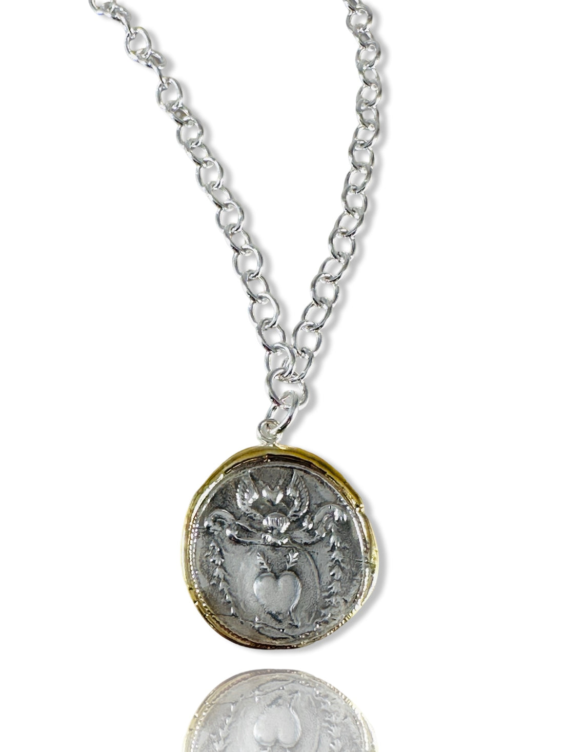 18&quot; ANGEL HEART ROLO NECKLACE