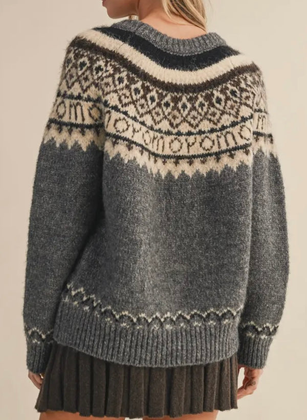 NORDIC PRINTED SWEATER TOP