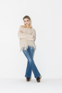 FRINGE CABLE SWEATER