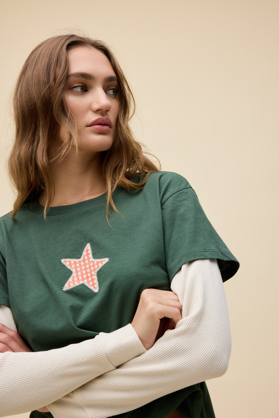 APPLIQUE STAR SOLO LS TEE