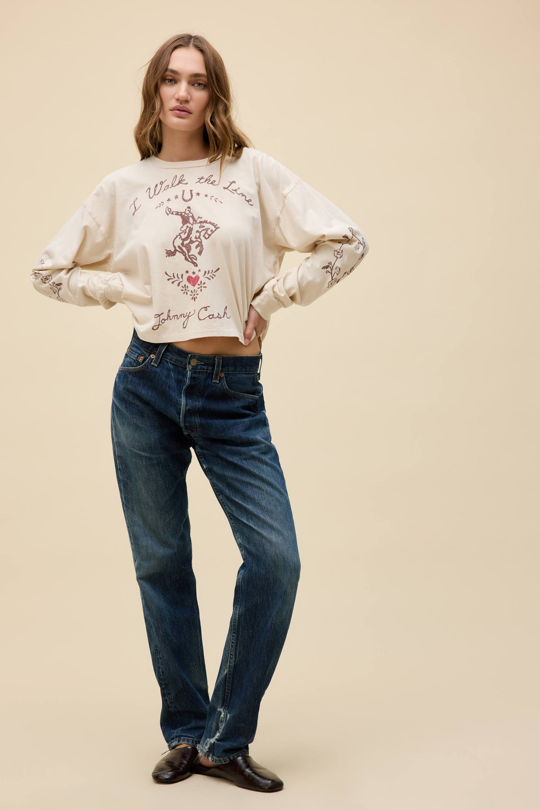 JOHNNY CASH WALK THE LINE LS TEE