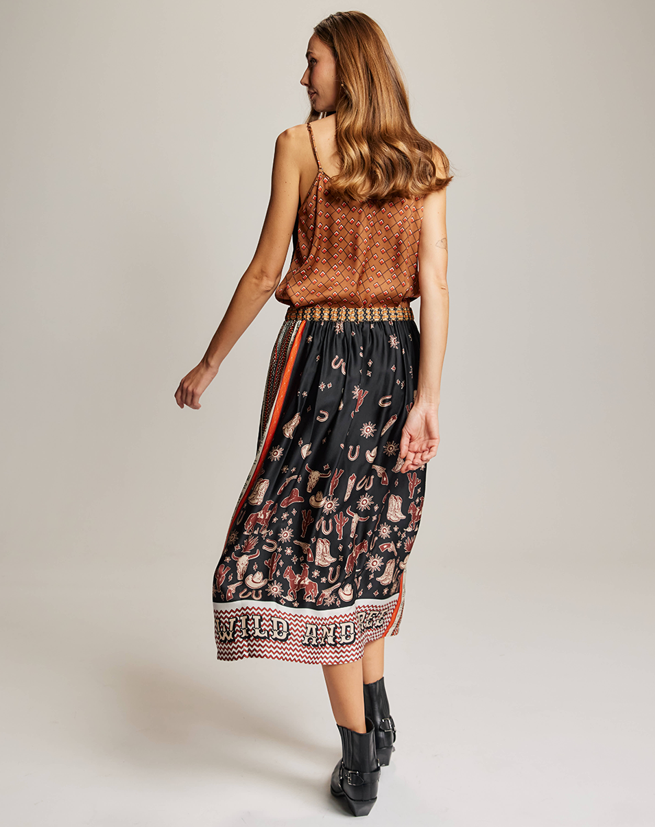 VANESSA PRINTED MIDI SKIRT