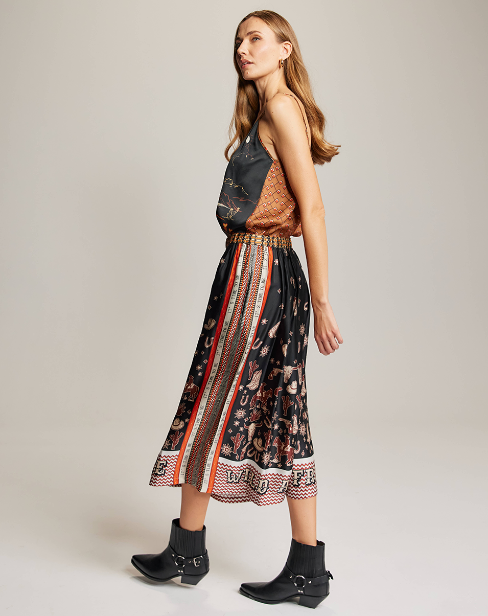 VANESSA PRINTED MIDI SKIRT