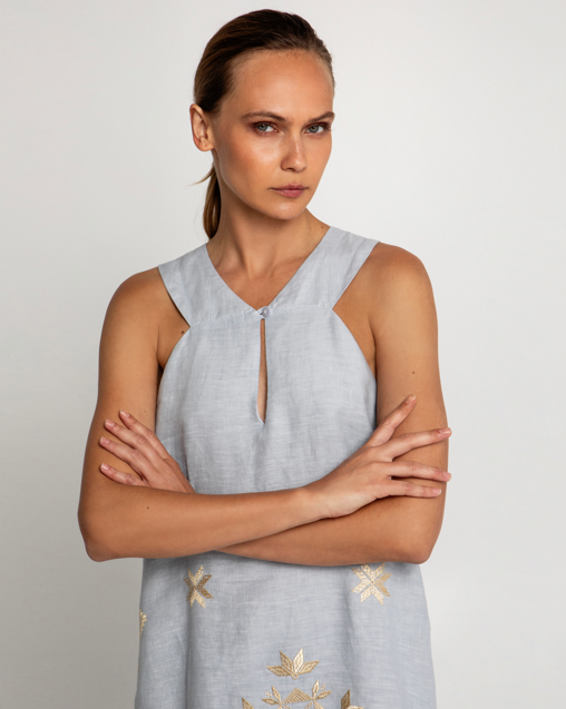 MIDI HALTER KEYHOLE DRESS