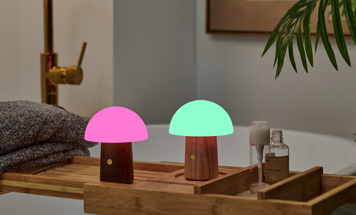 MINI ALICE MUSHROOM LAMP WALNUT