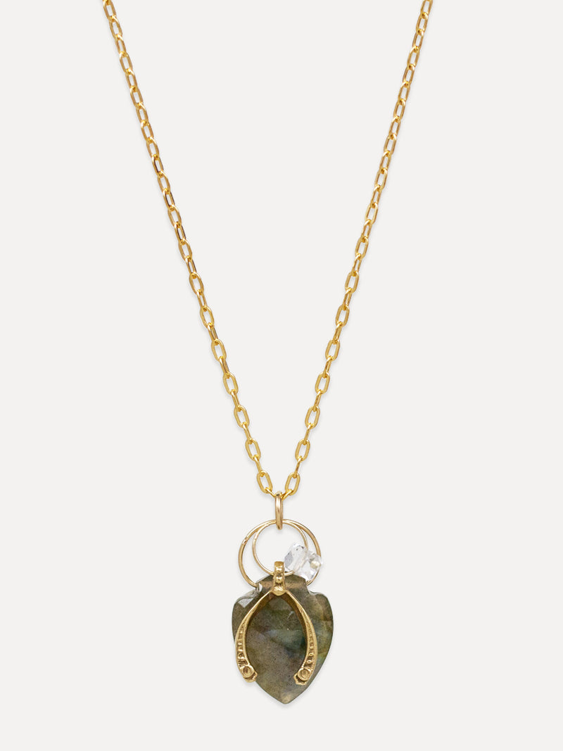 WISHBONE CHARM NECKLACE LAB