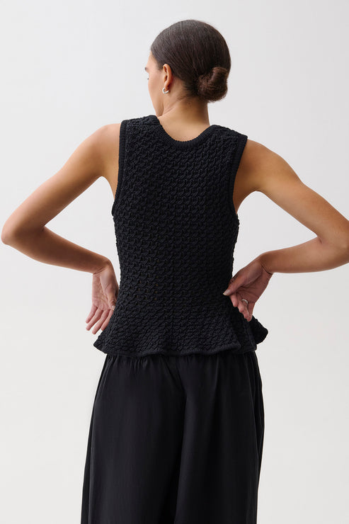 ANNA PEPLUM SWEATER TANK