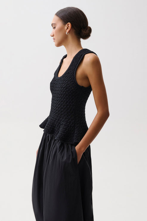 ANNA PEPLUM SWEATER TANK