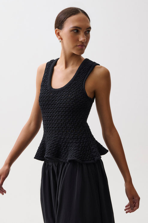 ANNA PEPLUM SWEATER TANK