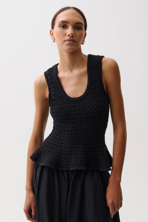 ANNA PEPLUM SWEATER TANK