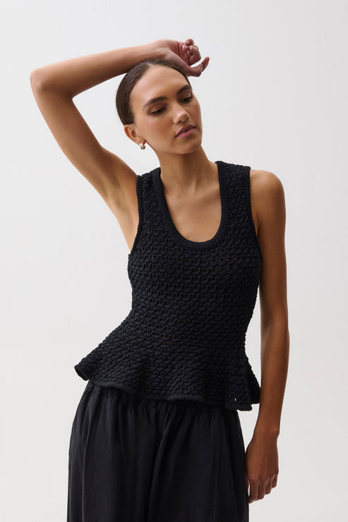 ANNA PEPLUM SWEATER TANK