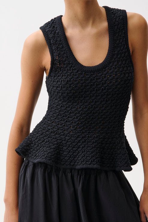 ANNA PEPLUM SWEATER TANK