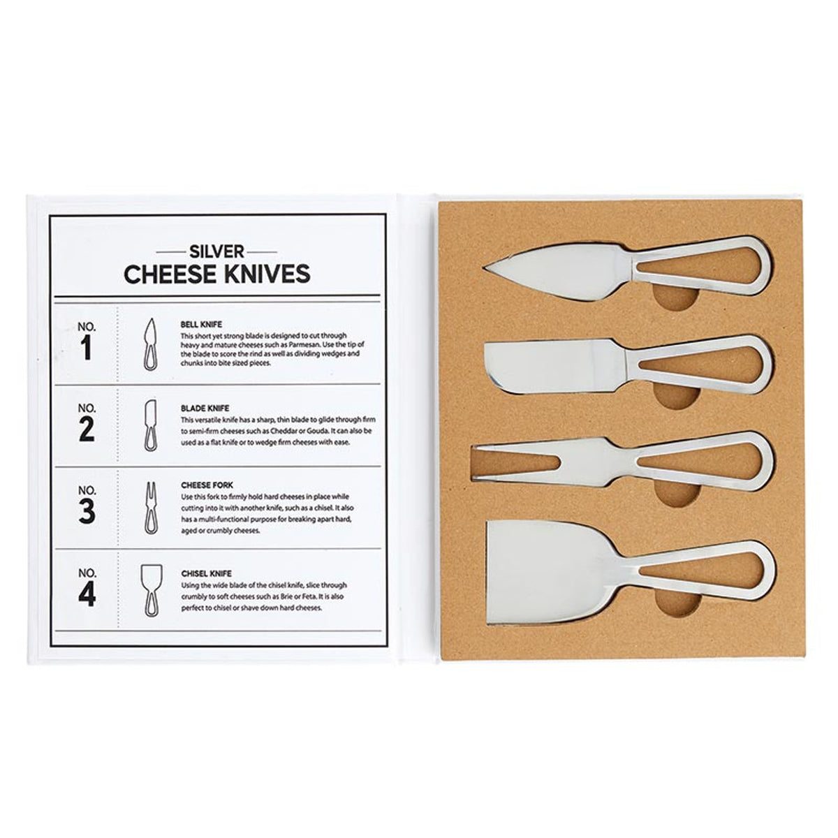 BOXED SILVER CHEESE KNIVES