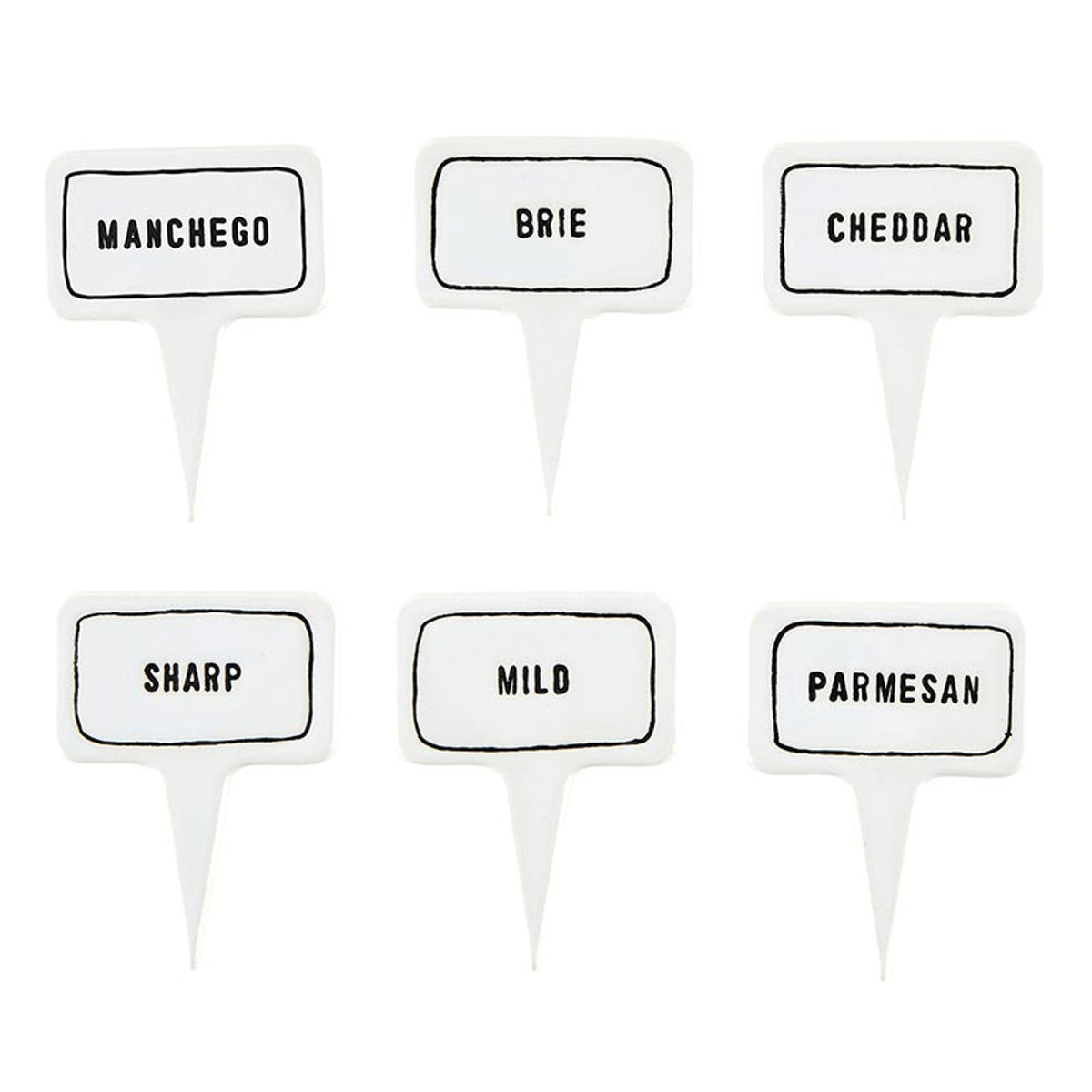 CERAMIC CHEESE MARKERS/6