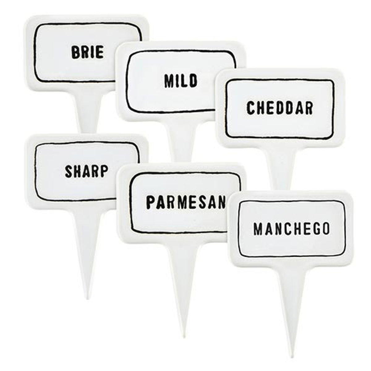 CERAMIC CHEESE MARKERS/6