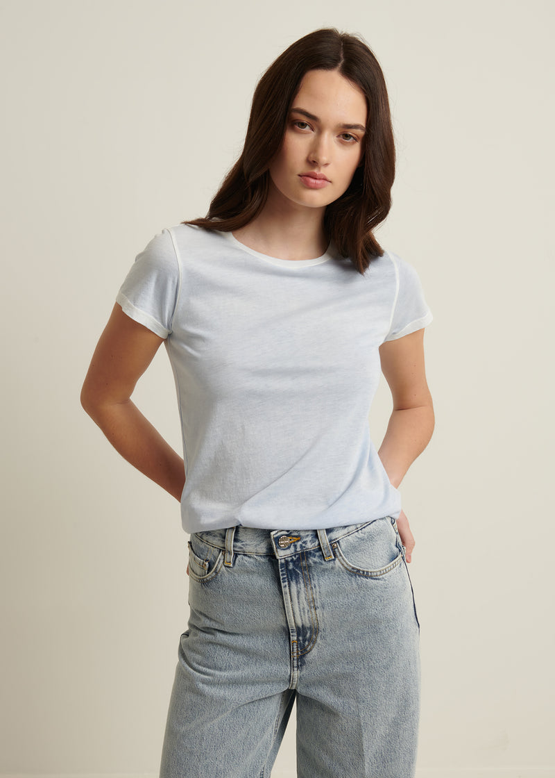 SHORT SLEEVE PIMA CLASSIC REVERSE SPRAY CREW