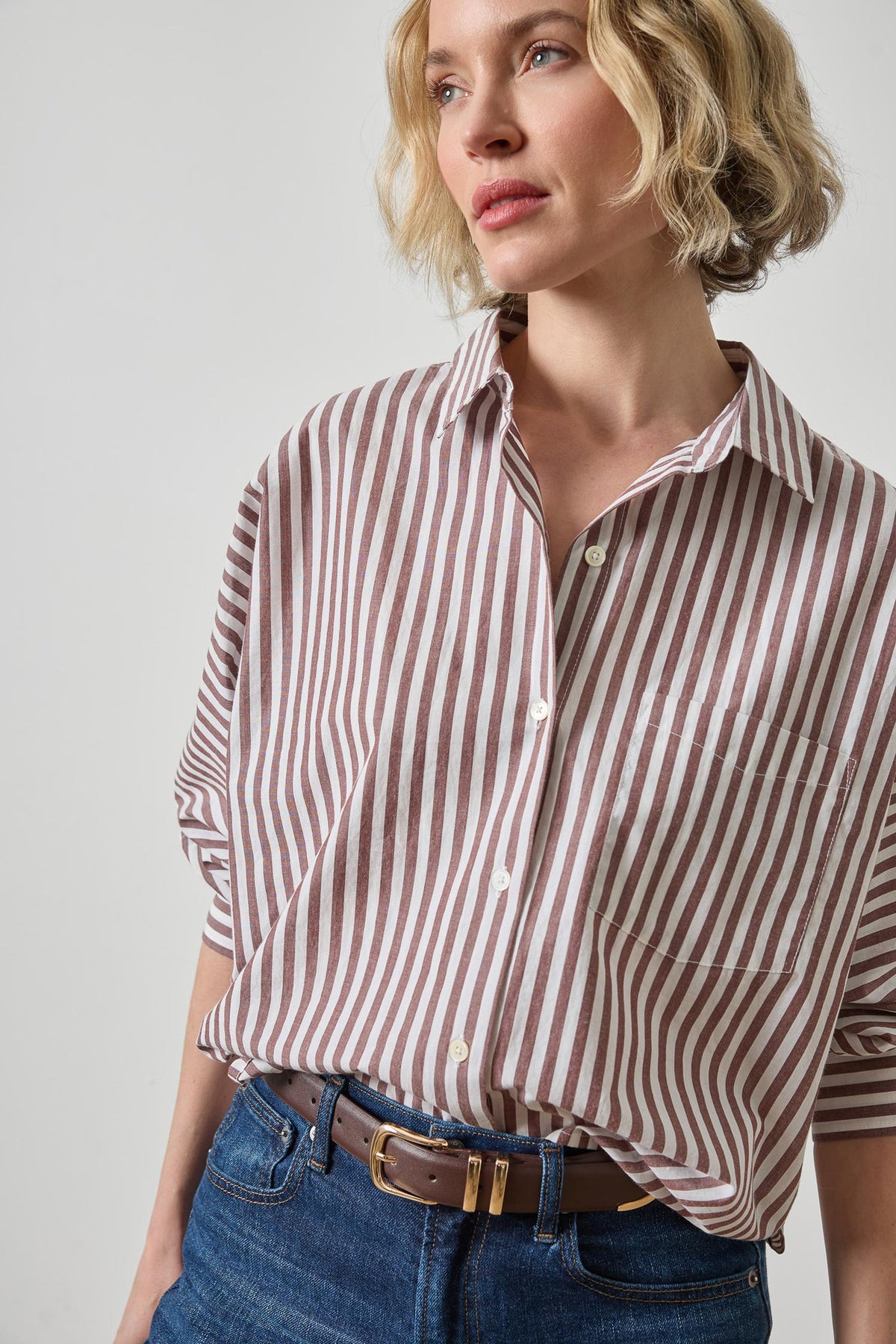 DOLMAN SLEEVE BUTTON DOWN SHIRT