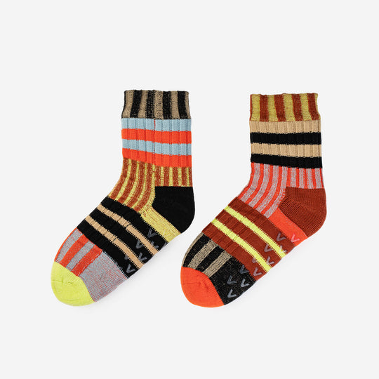 PATCHWORK STRIPE HOUSE SOCKS