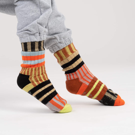 PATCHWORK STRIPE HOUSE SOCKS