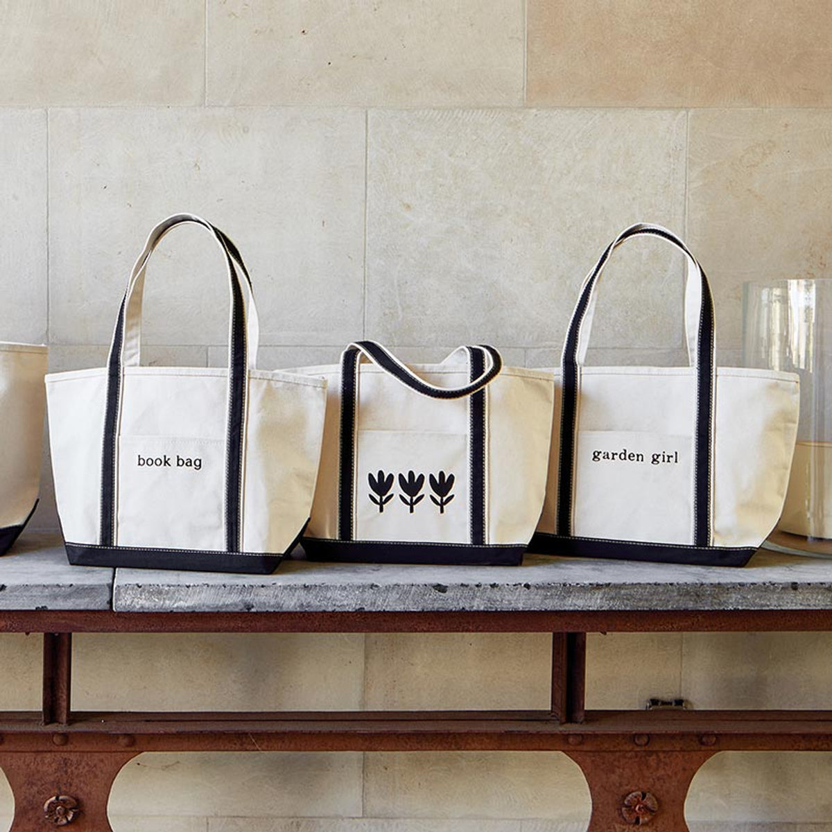 CANVAS TOTE MED LUXE FLOWERS
