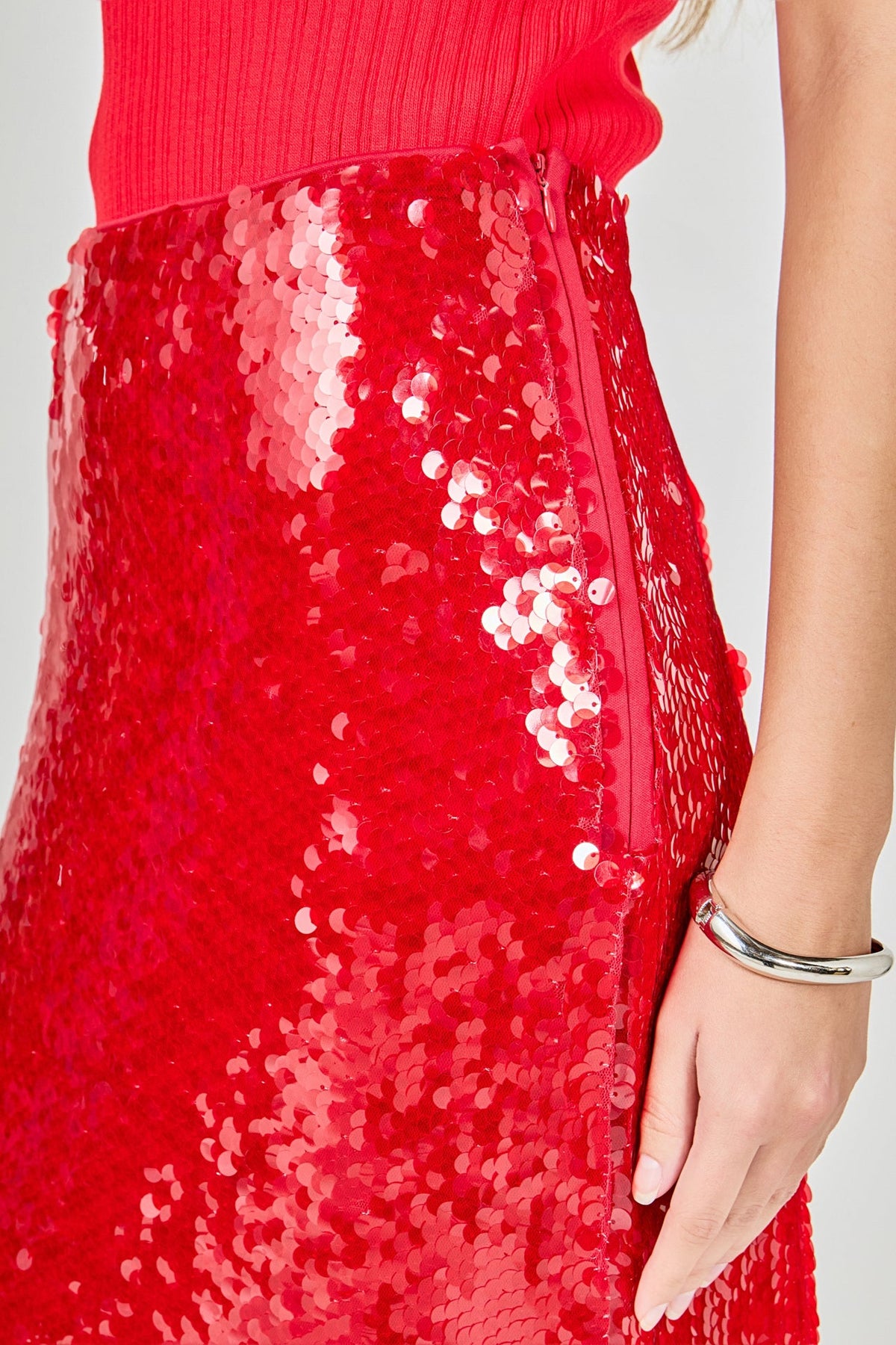 SEQUIN MIDI SKIRT