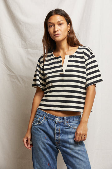 SARAH RIB SPLIT TEE