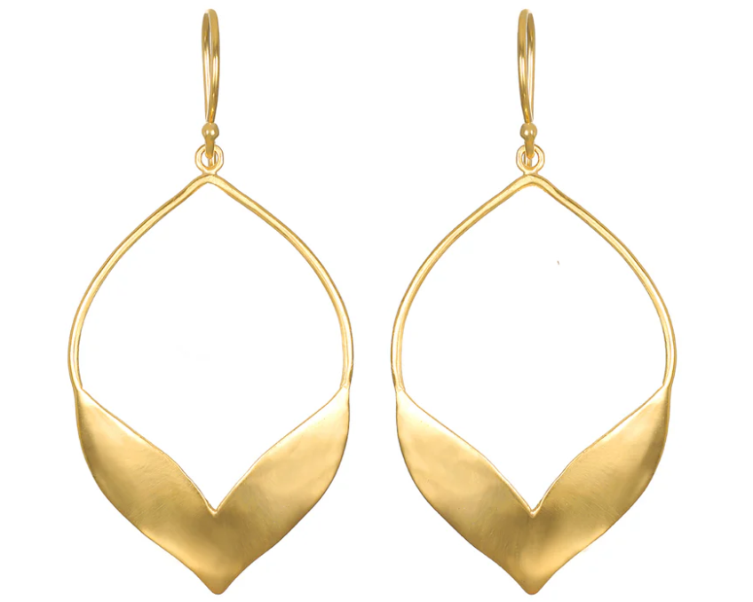LOTUS PETAL HOOP LINEAR EARRING