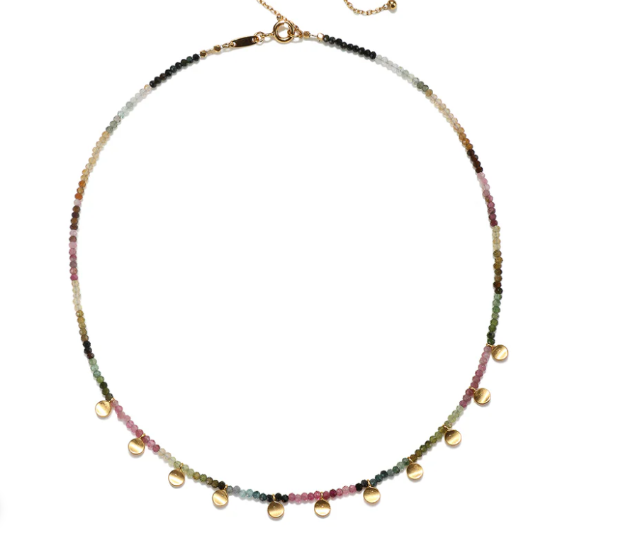 TOURMALINE MOON CHOKER NECKLACE