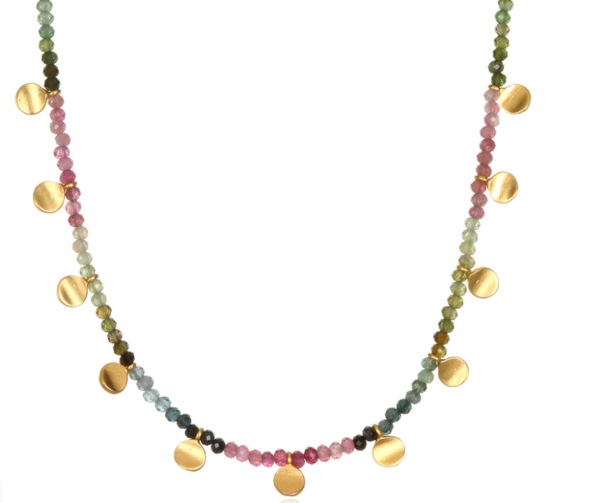 TOURMALINE MOON CHOKER NECKLACE
