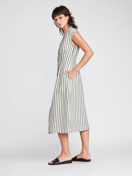JAMILE BUTTON FRONT MIDI DRESS
