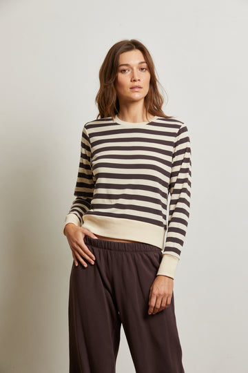 STEF STRIPE LUXE RIB LONG SLEEVE