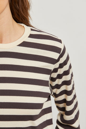 STEF STRIPE LUXE RIB LONG SLEEVE