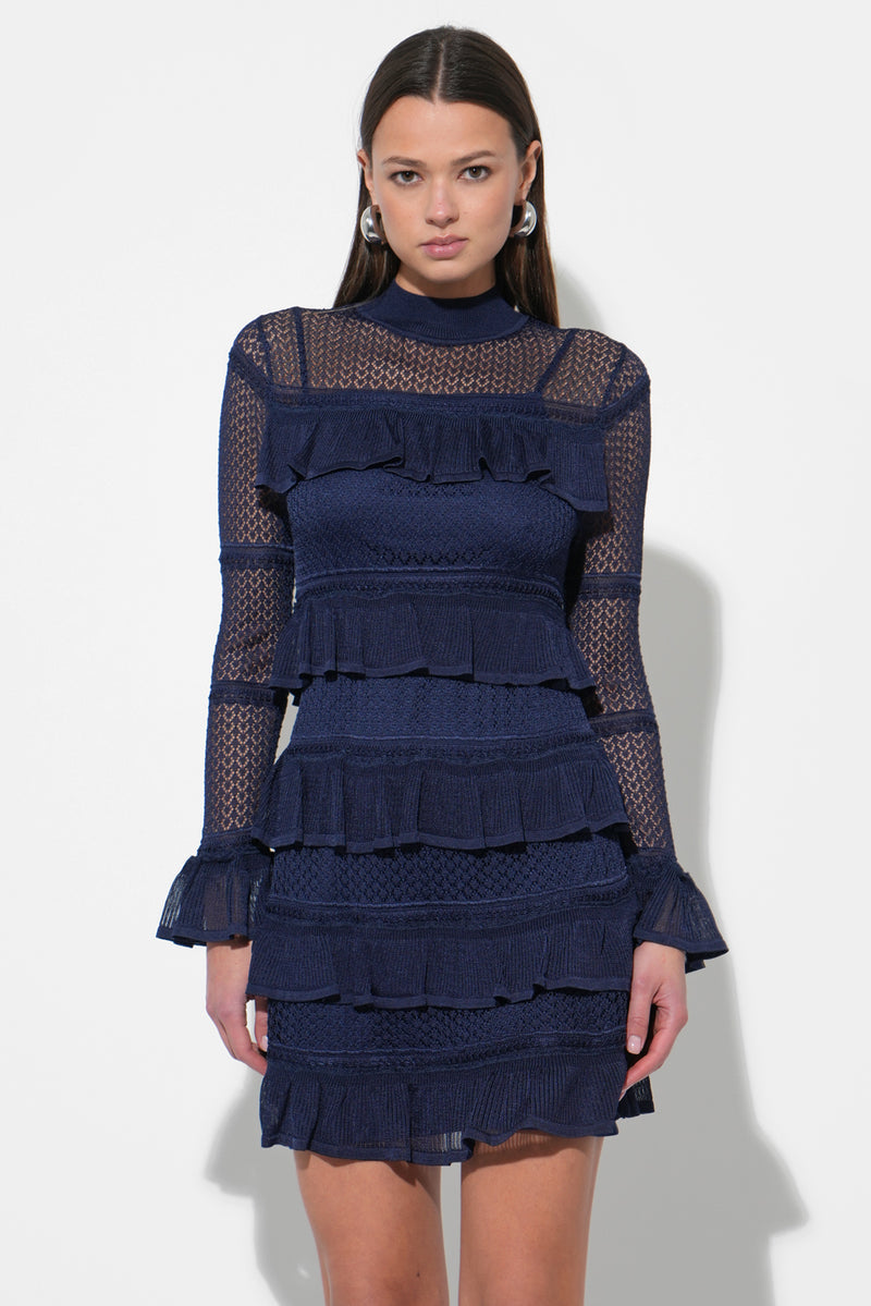 SERA RUFFLED TIERED MINI DRESS