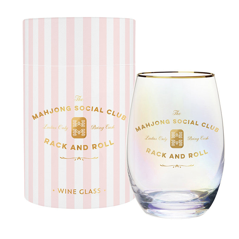 MAHJONG SOCIAL CLUB WINE GLASS
