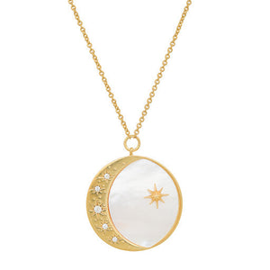 MOP HALF MOON NECKLACE