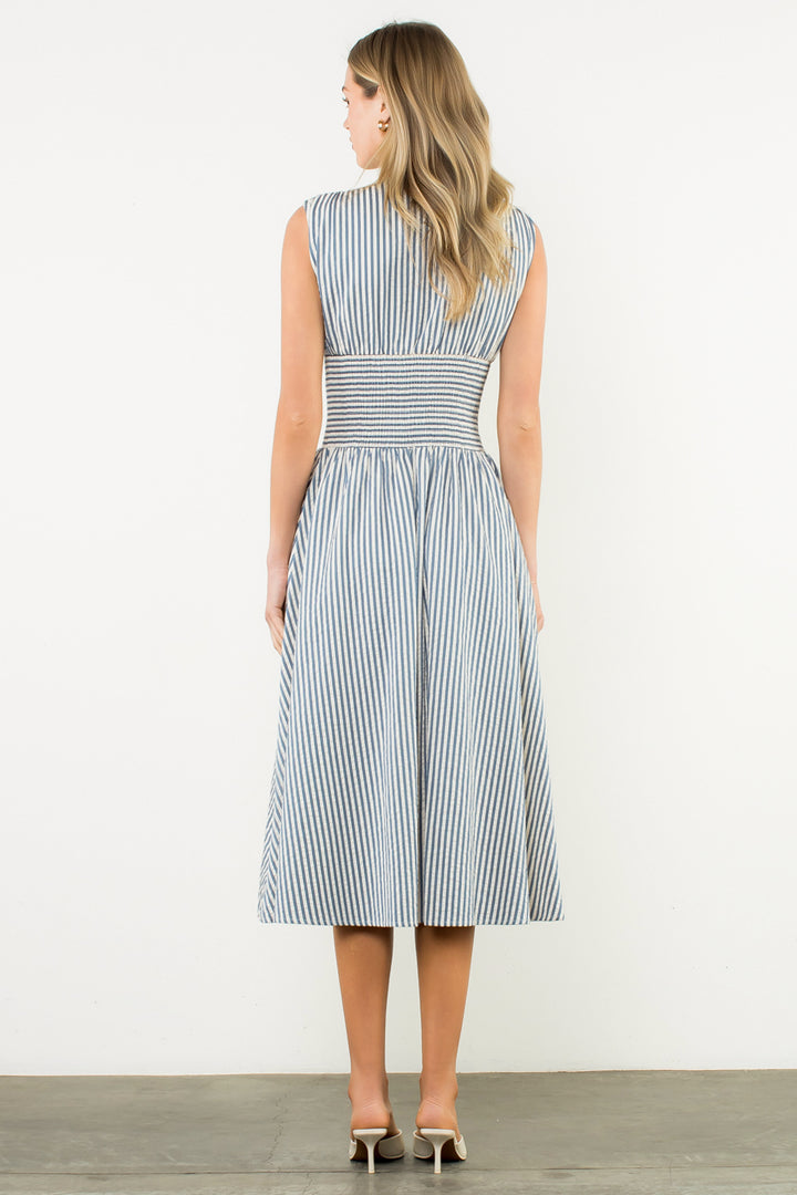 STRIPE ZIP FRONT DRESS