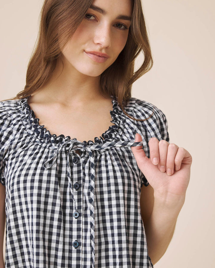 GIGI GINGHAM PUFF SLEEVE TOP