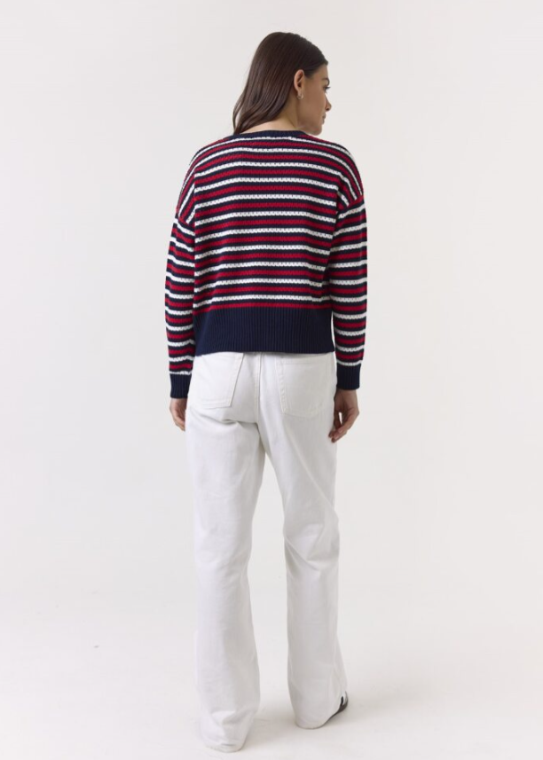 PAMILLA STRIPE POCKET CREW